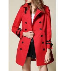 Red Button Sash Coat