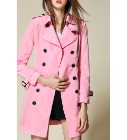 Pink Double Breasted Trenchcoat