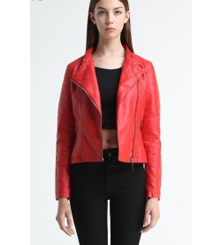 Red Leather Motorcycle Jacket