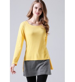 Yellow Asymmetrical Hem Tunic