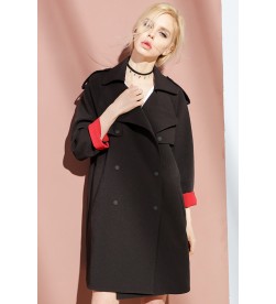 Black Double Breasted Trenchcoat