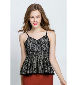 Black Floral Lace Camis