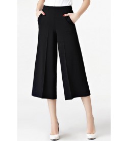 Black Straight Wide Leg Pants