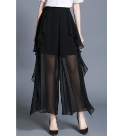 Black Fake two piece Wide Leg Pants