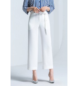 White Straight Ankle Pants