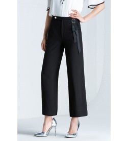 Black Straight Ankle Pants