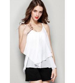 White Plain Chiffon Camis